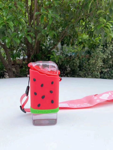 New Summer Cute Donut Ice Cream Water Bottle With Straw Creative Square Watermelon Cup Portable Leakproof Tritan Bottle BPA Free