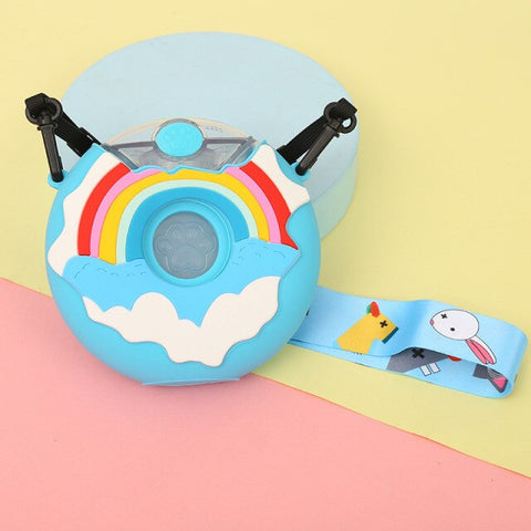 New Summer Cute Donut Ice Cream Water Bottle With Straw Creative Square Watermelon Cup Portable Leakproof Tritan Bottle BPA Free