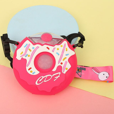 New Summer Cute Donut Ice Cream Water Bottle With Straw Creative Square Watermelon Cup Portable Leakproof Tritan Bottle BPA Free