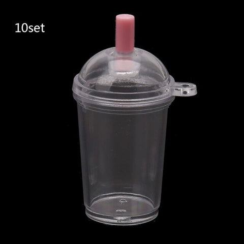 10Pcs Mini Frappuccino Cup Coffee Cup Dollhouse Miniature Simulation Plastic Cake Ice Cream Cups Keychain Jewelry Making