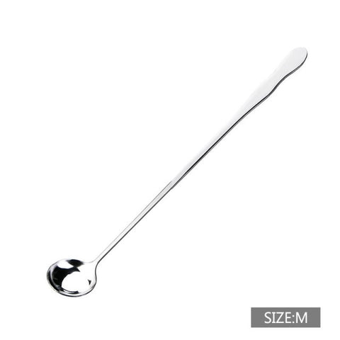 Stainless Steel Long Handle Spoon Coffee Tea Milk Stirring Mixing Spoon Ice Cream Dessert Scoop Household Kitchen Accessories