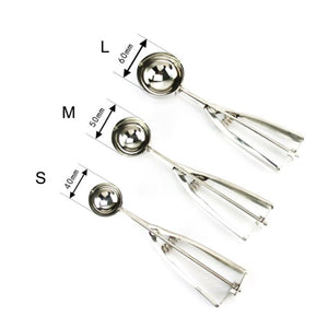 Stainless Steel Ice Cream Spoon Mashed Potatoes Watermelon Jelly Fruit Non-Stick Spoon Handle Scoop Kitchen Accessories
