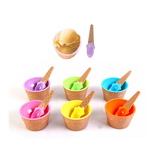 Six Colors / Set of Ice Cream Bowls with A Spoon Is A Wonderful Gift for Children Who Love Dessert Ice Cream Bowls Ice Cream Cup
