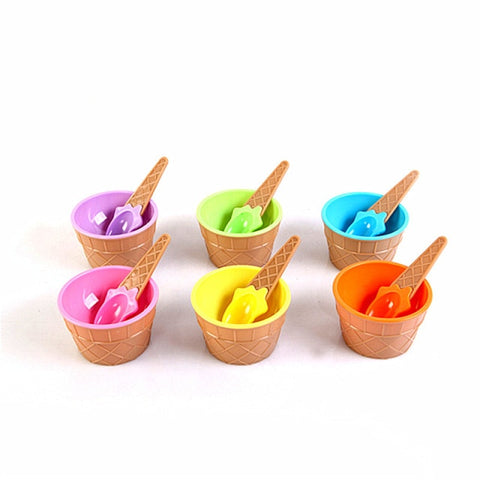 Six Colors / Set of Ice Cream Bowls with A Spoon Is A Wonderful Gift for Children Who Love Dessert Ice Cream Bowls Ice Cream Cup
