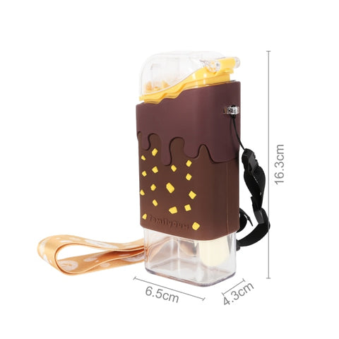 Cartoon Cute Donut Ice Cream Water Bottle Rainbow Creative Square Watermelon Cup Portable Leakproof Children Kettle with Straw