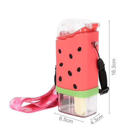 Cartoon Cute Donut Ice Cream Water Bottle Rainbow Creative Square Watermelon Cup Portable Leakproof Children Kettle with Straw