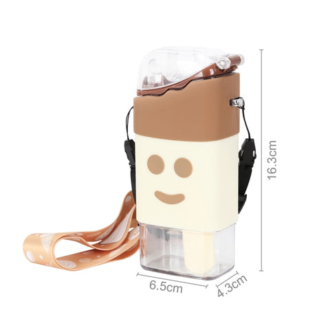 Cartoon Cute Donut Ice Cream Water Bottle Rainbow Creative Square Watermelon Cup Portable Leakproof Children Kettle with Straw