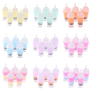 5pcs Bubble Tea Model Ice-cream Drinks Pearl Milk Tea Doll Food Toy Accessories 1/12 Dollhouse Miniature