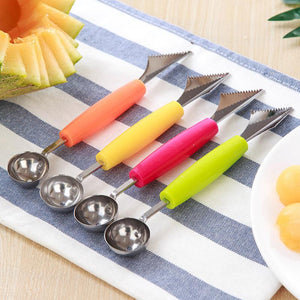 1Pcs Fruit Platter Carving Knife Melon Spoon Ice Cream Scoop Watermelon Kitchen Gadgets Accessories Slicer Tools Food Cutter