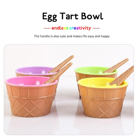 Hot Sale Candy Color Ice Cream Reusable Bowls&spoon Wonderful Gift For Children Dessert Ice Cream Bowls Ice Cream Cup