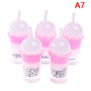 5pcs Bubble Tea Model Ice-cream Drinks Pearl Milk Tea Doll Food Toy Accessories 1/12 Dollhouse Miniature