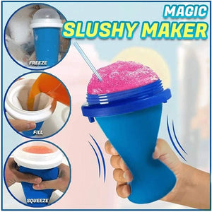 Magic Slushy Maker Squeeze Cup Slushy Maker - Diy Homemade Smoothie Cups Freeze Drinks Cup Double Layer Summer Juice Ice Cream