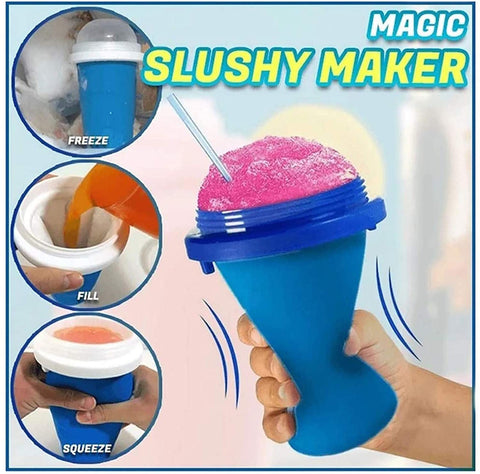 Magic Slushy Maker Squeeze Cup Slushy Maker - Diy Homemade Smoothie Cups Freeze Drinks Cup Double Layer Summer Juice Ice Cream