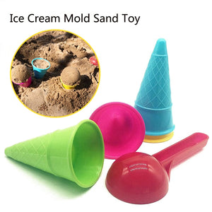 5pcs/lot Sand Toy Ice Cream Mold Scoop Plastic Beach Toys for Children Kids Summer Outdoor Pretend Game Water Sand Cake Mould