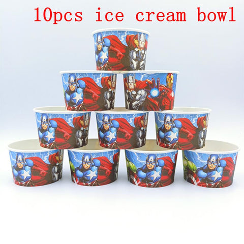 10PCS/LOT AVENGERS ICE CREAM CUPS KIDS BIRTHDAY PARTY SUPPLIES AVENGERS ICE CREAM BOWLS WHOLE ICE CUPS