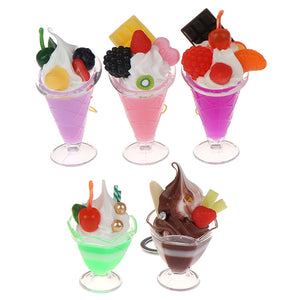 Drink Ice Cream Cups Set Model Pretend Play Mini Food  Fit Play House Toy Doll Accessories Dollhouse Miniature