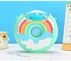 Donut Ice Cream Water Bottle With Straw Watermelon Travel Cup Portable Leakproof Tritan Drink Children Bottles Plastic BPA Free
