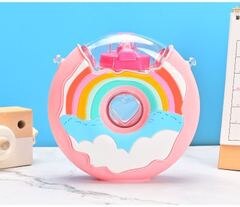Donut Ice Cream Water Bottle With Straw Watermelon Travel Cup Portable Leakproof Tritan Drink Children Bottles Plastic BPA Free
