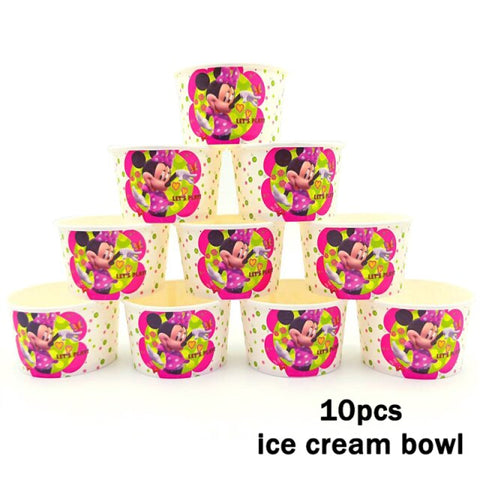 Disney Mickey Minnie Mouse Little Mermaid Moana Ice Cream Bowl Kid Birthday Party Supplies Boy Girl Disposable Cup Wholesale