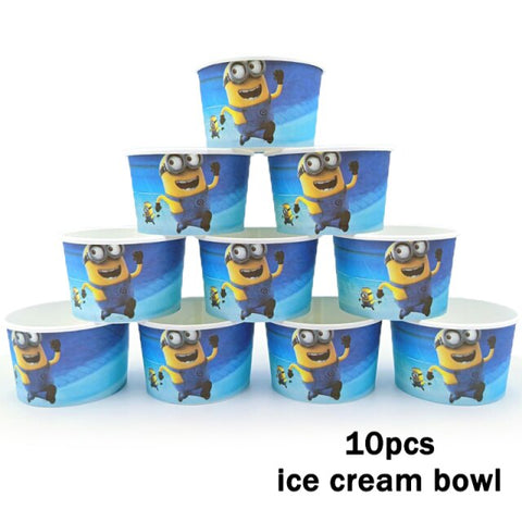 Disney Mickey Minnie Mouse Little Mermaid Moana Ice Cream Bowl Kid Birthday Party Supplies Boy Girl Disposable Cup Wholesale