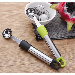 1PC  Creative Fruit Carving Watermelon Baller Ice Cream Dig Ball Scoop Spoon DIY Assorted Cold Dishes Tool KX 259