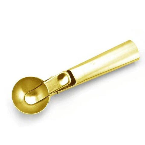 Ice Cream Spoon Scoops Stacked Stainless Steel Digger Fruit Non-Stick Spoon Kitchen Tools for Home Cake Gold Kitchen Utensils