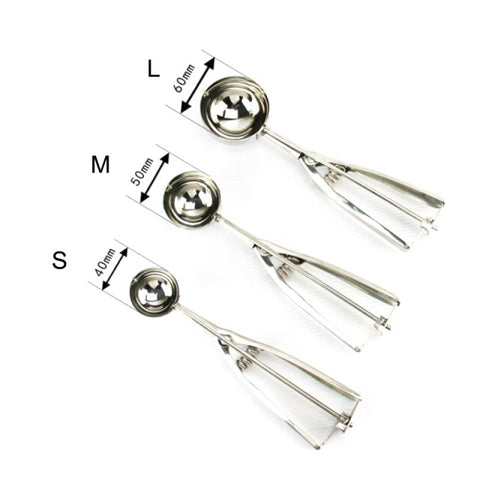 Stainless Steel Ice Cream Scoop Potato Mash Spoon Ice Cream Ball Parfait Maker Practical Kitchen Tools Food Server 4cm/6cm