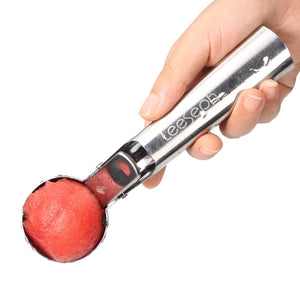 Stainless Steel Ice Cream Scoop- Easy Trigger, ice cream, frozen yogurt, cookie dough, meat balls, rice dishes, vegetable purees